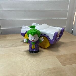 Little People DC Joker figure with his joker vehicle